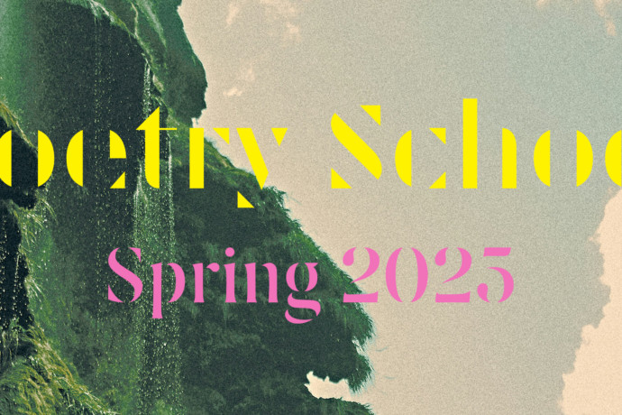 An image with the text: 'Poetry School Spring 2025' overlaid for the Quick Course Guide.